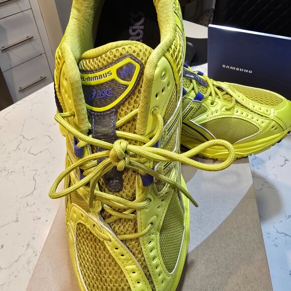 ASICS GEL-NIMBUS 10.1 1203A599 300 Kelp Lemon Spark Sports Style Shoes MENS 10.5 - Picture 2 of 15